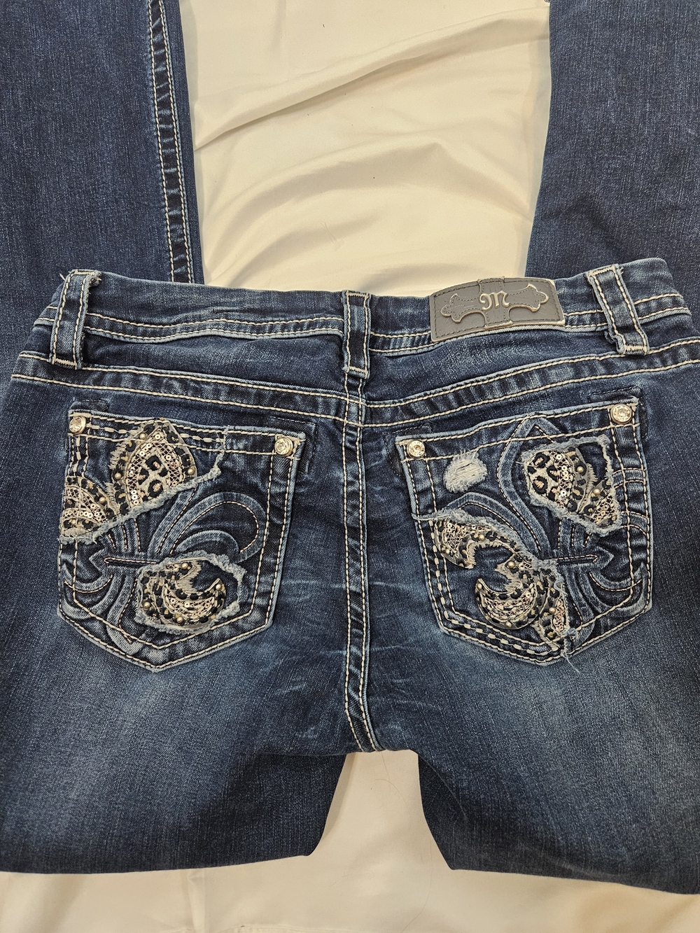 Miss Me Dark Blue Embellished Boot Cut Jeans